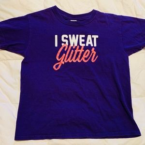 Gildan - I Sweat Glitter T-shirt - Purple - Large